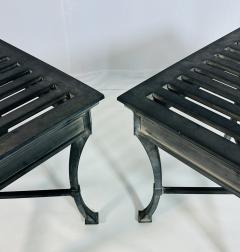  Restoration Hardware Pair of Restoration Hardware Antibes Aluminum Side Tables - 4715609