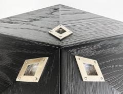  Restoration Hardware Restoration Hardware Sculptural Polyhedron Rolling Bar Cart with Hinged Doors - 4571921