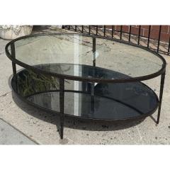  Restoration Hardware Restoration Hardware Wrought Iron Mirror and Glass Oval Cocktail Table - 4333504