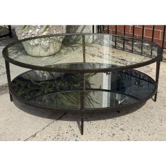  Restoration Hardware Restoration Hardware Wrought Iron Mirror and Glass Oval Cocktail Table - 4333516