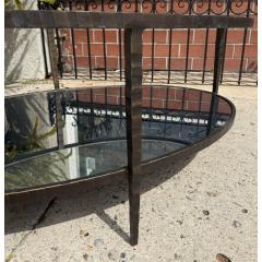  Restoration Hardware Restoration Hardware Wrought Iron Mirror and Glass Oval Cocktail Table - 4333517