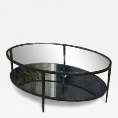  Restoration Hardware Restoration Hardware Wrought Iron Mirror and Glass Oval Cocktail Table - 4333575