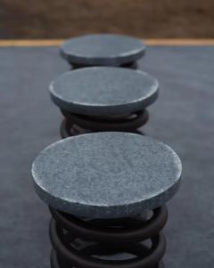  Restoration Hardware Set of Three Counter Height Steel Iron Spring Stools by Restoration Hardware - 4033210