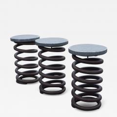  Restoration Hardware Set of Three Counter Height Steel Iron Spring Stools by Restoration Hardware - 4034121