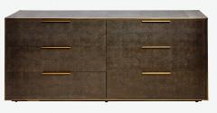 Restoration Hardware Shagreen and Brass Chest of Drawers - 4370286