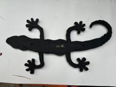  Rexx Fischer Monumental Glazed Ceramic Gecko Wall Sculpture by Rexx Fischer Florida Artist - 4402200