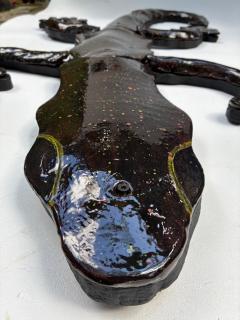  Rexx Fischer Monumental Glazed Ceramic Gecko Wall Sculpture by Rexx Fischer Florida Artist - 4402208