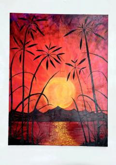  Rexx Fischer Sunset Painting Signed and Dated by Rexx Fischer - 3604697