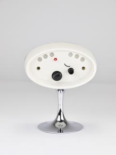  Rhythm Pink Chrome Space Age Table Desk Alarm Clock Tulip Base Rhythm Japan 1970s - 4389857