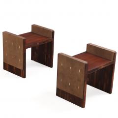  Ria Youri Augousti Pair of shagreen covered stools by R Y Augousti Paris - 4684296