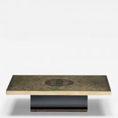  Ricco D Brass Etched Hollywood Regency Coffee Table by Ricco D Belgium 1970s - 3782118