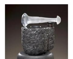  Richard A Hirsch Richard Hirsch Black Marble Mortar and Glass Pestle Sculpture 2006 2010 - 3541540