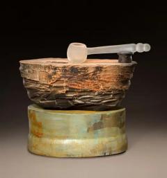  Richard A Hirsch Richard Hirsch Ceramic Altar Bowl with Blown Glass Ladle 5 2007 - 3541379
