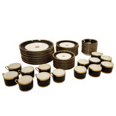  Richard Ginori Richard Ginori Rare 64 Piece Black White and Gold Set in Fine Porcelain 1950s - 3245785