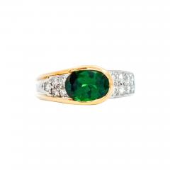  Richard Krementz GIA Certified 2 5 Carat Oval Cut Tsavorite and Diamond Overpass Crossover Ring - 3610258