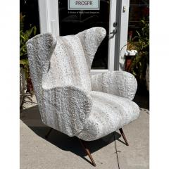  Richard Shapiro Studiolo Richard Shapiro Studiolo Modernist Faux Rabbit Wing Back Chair - 3263599