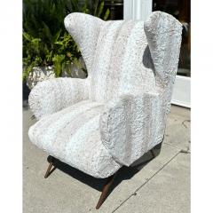  Richard Shapiro Studiolo Richard Shapiro Studiolo Modernist Faux Rabbit Wing Back Chair - 3263601