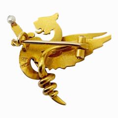  Riker Bros American Riker Bros Art Nouveau 14K mythological brooch C 1900 - 4803722