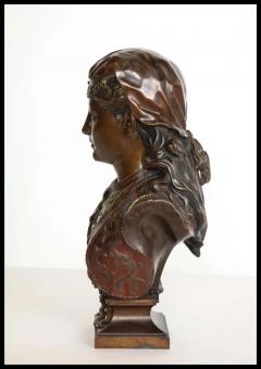  Rimbez C An Exquisite French Multi Patinated Orientalist Bronze Bust of Beauty - 3880361