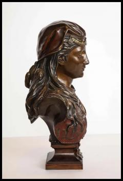  Rimbez C An Exquisite French Multi Patinated Orientalist Bronze Bust of Beauty - 3880404