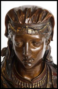  Rimbez C An Exquisite French Multi Patinated Orientalist Bronze Bust of Beauty - 3880445