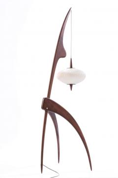  Rispal Large Rispal Praying Mantis Sculptural Floor Lamp in American Walnut - 2265335