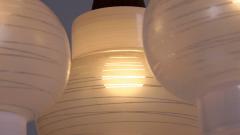  Rispal Rispal Three Glass Shade Pendant Lamp France 1950s - 551520