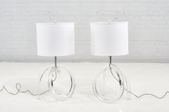  Ritts Co Shirley Herb Ritts Pair Lucite Pretzel Table Lamps Herb Ritts Astrolite 1960 - 2357064