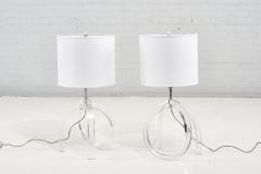  Ritts Co Shirley Herb Ritts Pair Lucite Pretzel Table Lamps Herb Ritts Astrolite 1960 - 2357065