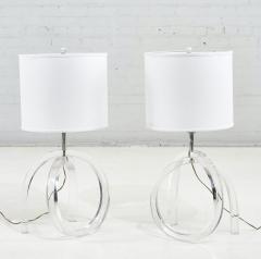  Ritts Co Shirley Herb Ritts Pair Lucite Pretzel Table Lamps Herb Ritts Astrolite 1960 - 2357066