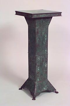  Riviere Studios Art Nouveau Patinated Metal Filigree Pedestal - 471050