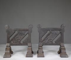  Robbins Co Robbins and Co Henry Jeckyll attr A pair of Anglo Japanese cast iron fire dogs  - 4188760
