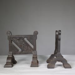  Robbins Co Robbins and Co Henry Jeckyll attr A pair of Anglo Japanese cast iron fire dogs  - 4188761