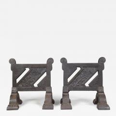  Robbins Co Robbins and Co Henry Jeckyll attr A pair of Anglo Japanese cast iron fire dogs  - 4234552