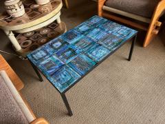  Robert Jean Cloutier Ceramic blue coffee table by Cloutier France 1960s - 4363584