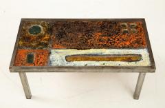  Robert Jean Cloutier Enameled Lava Coffee Table by Robert Jean Cloutier c 1960 - 1865882