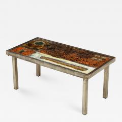  Robert Jean Cloutier Enameled Lava Coffee Table by Robert Jean Cloutier c 1960 - 1873614