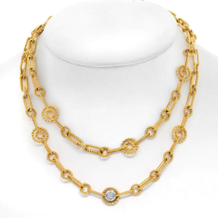  Roberto Coin ROBERTO COIN 18K YELLOW GOLD 30 INCHES LONG TWISTED LINK NECKLACE - 3462294