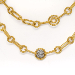  Roberto Coin ROBERTO COIN 18K YELLOW GOLD 30 INCHES LONG TWISTED LINK NECKLACE - 3462304
