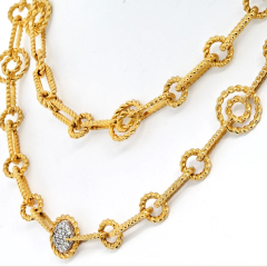  Roberto Coin ROBERTO COIN 18K YELLOW GOLD 30 INCHES LONG TWISTED LINK NECKLACE - 3462308