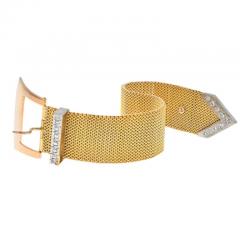  Roberto Coin ROBERTO COIN 18K YELLOW GOLD DIAMOND BELT BUCKLE BRACELET - 3293395