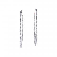  Roberto Coin ROBERTO COIN LARGE DIAMOND HOOP EARRINGS - 3304572