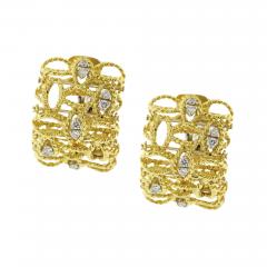  Roberto Coin ROBERTO COIN YELLOW GOLD BAROCCO CLIP EARRINGS WITH DIAMONDS - 3402031