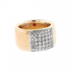  Roberto Coin Roberto Coin 18kt Rose Gold and Wide Diamond Band - 4120268