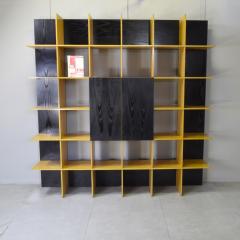  Roberto Pamio Noti Massari Renato Toso Roberto Pamio Renato Toso for Stilwood Grid Bookcase Ash and Black Lacquer 70s - 4644861