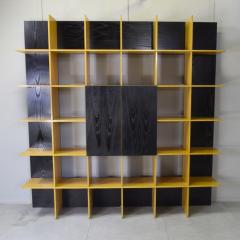  Roberto Pamio Noti Massari Renato Toso Roberto Pamio Renato Toso for Stilwood Grid Bookcase Ash and Black Lacquer 70s - 4644862