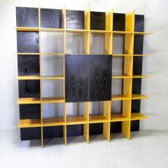  Roberto Pamio Noti Massari Renato Toso Roberto Pamio Renato Toso for Stilwood Grid Bookcase Ash and Black Lacquer 70s - 4644864