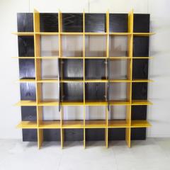  Roberto Pamio Noti Massari Renato Toso Roberto Pamio Renato Toso for Stilwood Grid Bookcase Ash and Black Lacquer 70s - 4644865