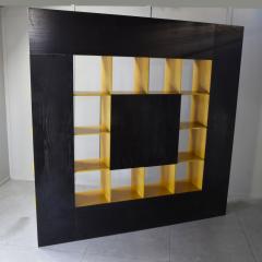  Roberto Pamio Noti Massari Renato Toso Roberto Pamio Renato Toso for Stilwood Grid Bookcase Ash and Black Lacquer 70s - 4644871