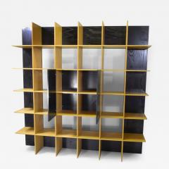  Roberto Pamio Noti Massari Renato Toso Roberto Pamio Renato Toso for Stilwood Grid Bookcase Ash and Black Lacquer 70s - 4652925